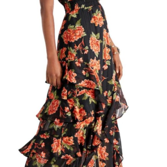 Rachel Roy Black Floral Maxi Dress - Size 4 - Picture 1 of 3